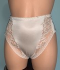 Vtg Glossy Snug Stretch Satin Nylon Panties  7 Hi Leg French Cut Bikini Usa