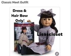 Dress   Ribbon Only  Samantha 1991 Pleasant Co  American Girl Doll Meet Lot