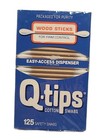   Lot Of 2   Vintage Q-tips     Wood Sticks    125 Cotton Swabs Each     Sealed Q-tips