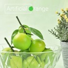 3pcs Green Fake Mini Tangerine Orange Artificial Fruit Home Kitchen Decoration