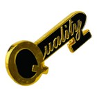Vintage Quality Lapel Hat Pin Gold Tone Metal And Black Enamel