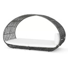 Luxurious Wicker Outdoor Patio Canopy Daybed With Water-resistant Cushions