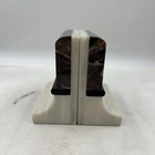 Vtg Black Oynx   Marble Bookends Heavy Italian Set Of 2