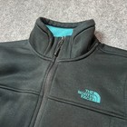 The North Face Womens Black   Teal Zip Up Fleece Jacket Outdoors Size Medium