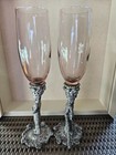 Ballena Bay Renaissance Bride Groom Toasting Flutes Roses Heart Amethyst Glass