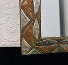 Vintage Moroccan Mirror Wall 1970   s Copper Silver Metal Handmade 12 5   h 6 5   l    