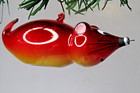 Vintage Blown Glass Red Mouse Rat Figurine Christmas Ornament Carlini Italy