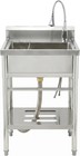 Stainless Steel Utility Sink  freestanding Commercial Single Bowl Kitchen Sink