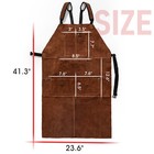 41  Leather Welding Apron  Heat   Flame Resistant  6 Pockets  Adjustable