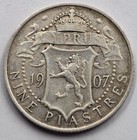 Cyprus Silver 9 Piastres 1907 King Edward Coin Rare