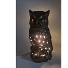 Vtg Ceramic Owl Accent Nightlight 11  Lamp -perforated - Shines Thru - Eyes Glow
