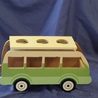 Vtg Vw Van Boho Shotglass Holder W storage Wood Bar Decor No Glasses Or Bottle 
