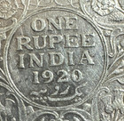 British Indian 1920 One Rupee George V Silver Coin Vf