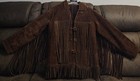 Vintage Custom homemade     Suede Leather Cowhide Fringe Western Style Jacket 
