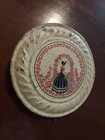 Vintage Tin Stove Pipe Chimney Flue Cover - Victorian Lady   Red Flowers - Used 