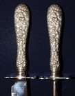 Vintage Stieff Sterling Silver Rose 2pc 11 5  Knife   9 5  Fork Carving Set 