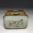 6 5cm Chinese Collect Carved Jewelry Box Antique Double-layer Jewelry Box