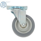 4pcs 4inch Heavy Duty Casters W two Straight   Two Inclined Swivel Wheel Grey