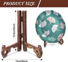 2 Pieces Wooden Display Stand Plate Holder Easel Red 