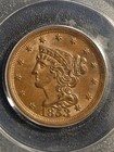 1853 Braided Hair Half Cent   Pcgs Ms63bn   Mintage Of 129 694   R-5 8