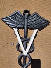 Vintage Veterinarian Caduceus Medical Sign Veterinary Cast Aluminum 24 