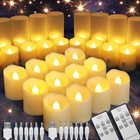6pcs Rechargeable Flameless Flickering Led Candles Tea Lights With Timer Remote