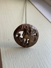 Antique Art Nouveau Victorian Brass Lady Face Flowing Hair Hat Pin