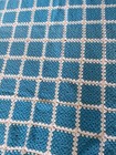 Afghan Granny Square Throw Blanket White   Blue  Vtg 64   x45   