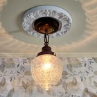 Antique Vintage 1910 s 30s Glass Globe Light Fixture Ceiling Light Hall Porch