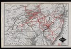 1923 Antique Reading Railway Map Vintage Reading Lines Railroad Map 3252