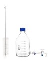 Abgil Borosilicate Glass Aspirator Bottle Screw Cap   Cleaning Brush