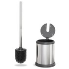 Bathroom Toilet Bowl Cleaning Brush And Holder Set   Lid Stainless Steel 2 Pack 