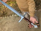 Battle Ready Viking Medieval Sword Full Tang D2 Steel Resin Handle   Sheath