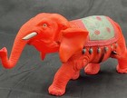 Vintage Japan Celluloid Wind Up  Red Trembler Bobble Head Elephant W key  1930   s