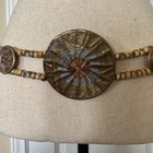 Vintage Woman s Boho Belt Brass Copper  Stainless  Medallion  Beaded Ethnic
