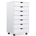 7 Drawer Dresser Chest Mobile Storage Cabinet Display Organizer With Wheels 