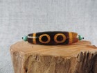 Energy 3 Eyes Tibetan Old Agate Dzi Bead Amulet Pendant Tibet Gzi Bead F