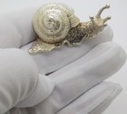 Vintage Italian Handmade Genuine Silver Life Size Snail Solid Figurine