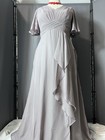 Taupe Chiffon Bridesmaid Prom Gown Sz L 14 New Corset Pockets Pageant Gala  4