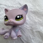 Hasbro Littlest Pet Shop Lps Authentic Purple Shorthair Sitting Cat  1994