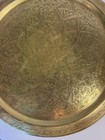 Large 15    Hand Engraved Brass Tray Middle Eastern Egyptian Islamic Style Decor