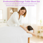 Massage Table Sheet Set  3pcs  flat Sheet  Fitted Sheet  Face Rest Cover   White