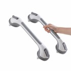 2 Pack Suction Bath Grab Bars Grey Heavy Duty Shower Handle Seniors Safety Grip