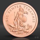 1 Oz Sic Semper Tyrannis Copper Round 2026  999 Fine Copper Bullion 1 Avdp Ounce