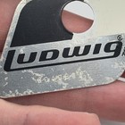 Vintage Ludwig Black   White Rocker Drum Badge - Snare Tom Bass