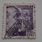 Spain Espa  a Correos 20 Cts Purple Used Stamp Handstamped