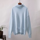 Lady Knitted Jumper Sweater High Neck Pullover Sweater Knitwear Winter Top Loose