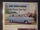 Vintage ford Motor Co  Ranch Wagon Car Automobile Art Print Ad antique Orig 1952
