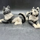 Lot Of 2 Vintage Siberian Husky Dogs Figurine Made In Italy Resin - Approx  6 5 