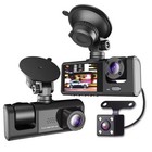 Car Dual Lens Dash Cam Hd 1080p Front rear inside Video Recorder Camera G-sensor